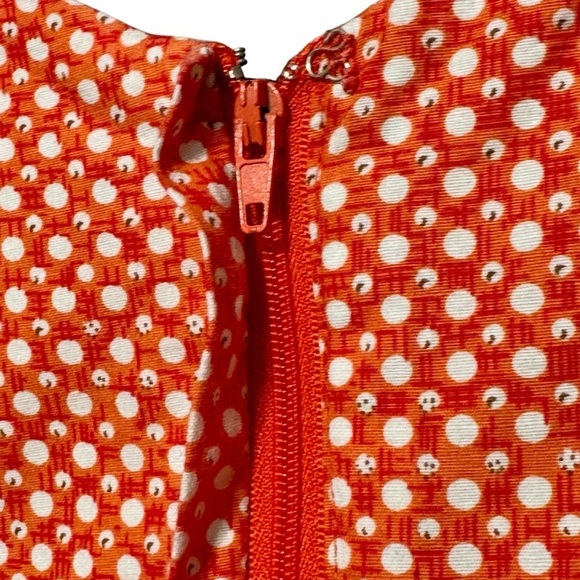 MYRTLEWOOD OF CALIFORNIA | MODCLOTH Dot Print Orange White 70s Inspired Dress - Picture 7 of 9